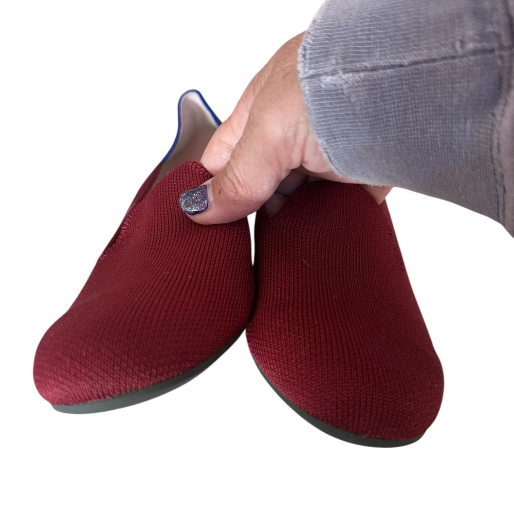 Rothy’s The Loafer In Burgundy Size 7 Rounded Toe Comfort Comfy Recycled - Picture 9 of 12